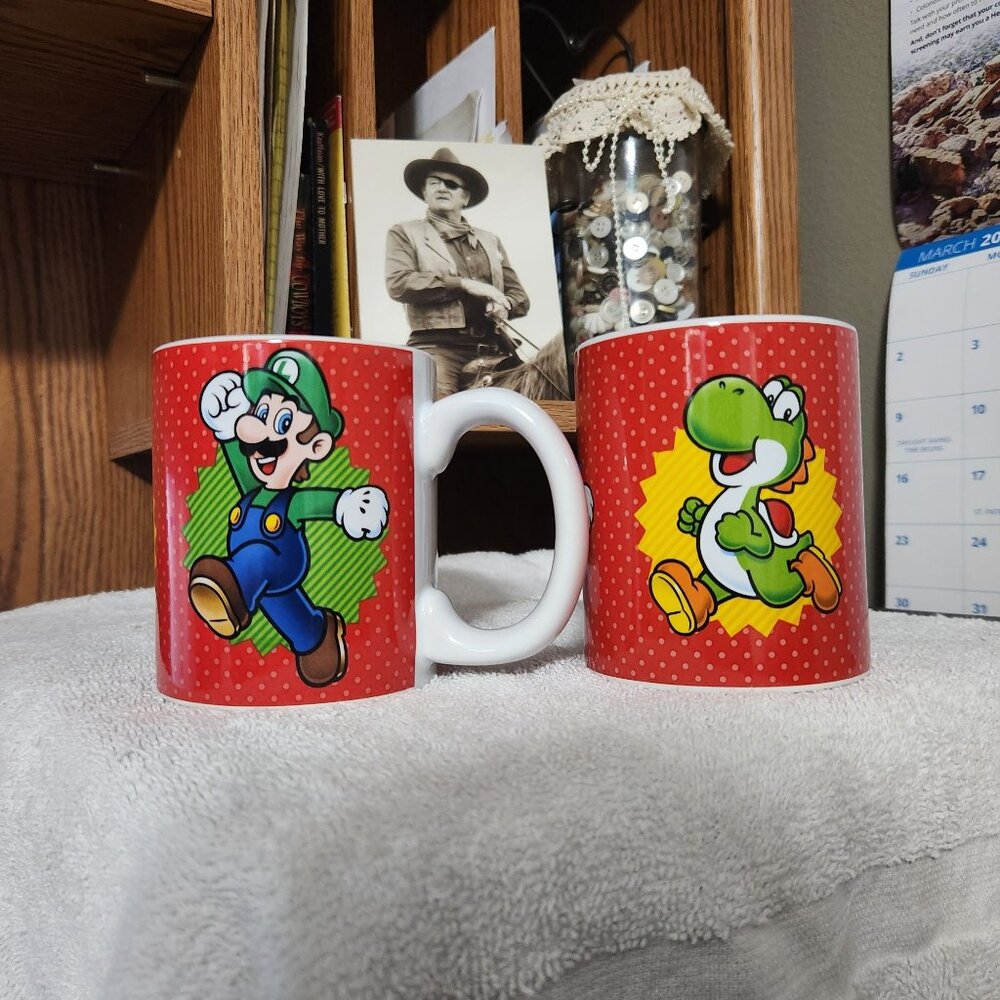 Nintendo Super Mario Luigi And Yoshi Coffee Mug Set Of 2